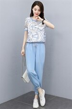 冰丝运动套装女2023新款夏装搭配时尚洋气修闲高端品牌专柜两件套，女装套装/套裙，关键词