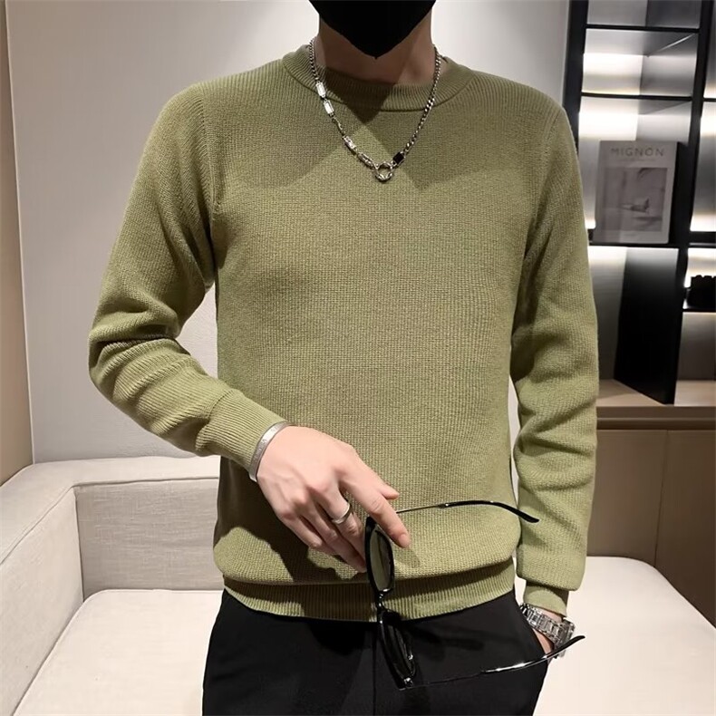 圆领毛衣男简约秋冬原宿经典纯色打底线衣潮流套头长袖S527-P50,男装针织衫/毛衣,星座1109-3