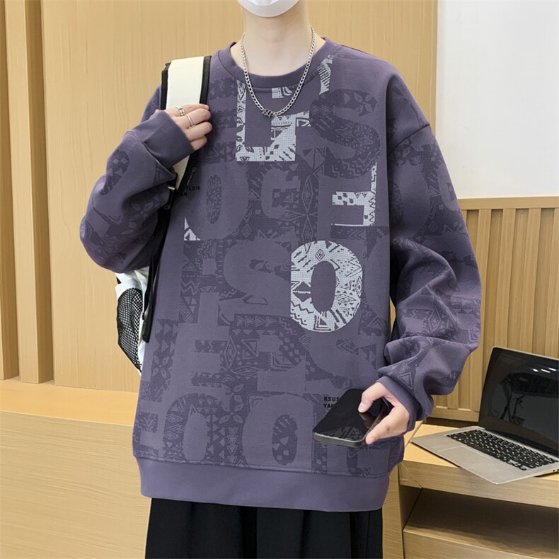 大码卫衣春秋潮流印花卫衣男宽松休闲W9906,男装卫衣,星座1107-1
