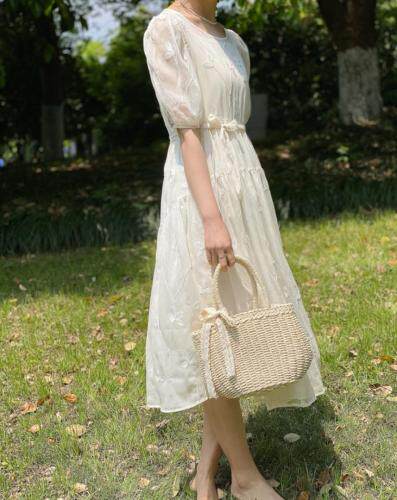 两件套连衣裙，面料绣花，女装连衣裙，Must Bloom绽放