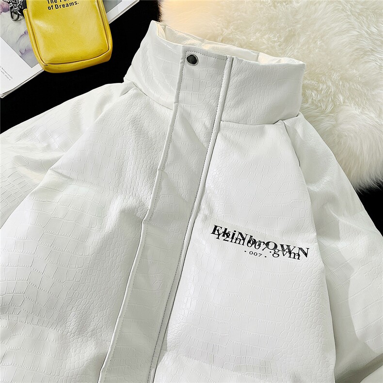 港风鳄鱼纹棉衣男手塞棉夹克PU皮棉服外套男8507P120控158,男装夹克,星座226-1