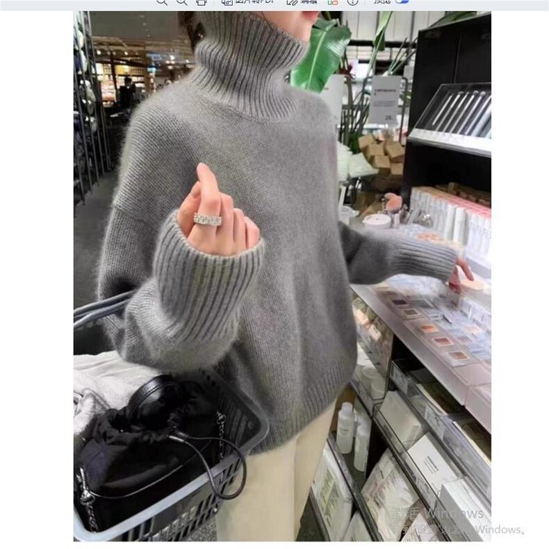 秋冬季羊毛休闲时尚通勤内搭百搭高领王菲同款羊毛衫,女装羊毛衫,圣旺供货