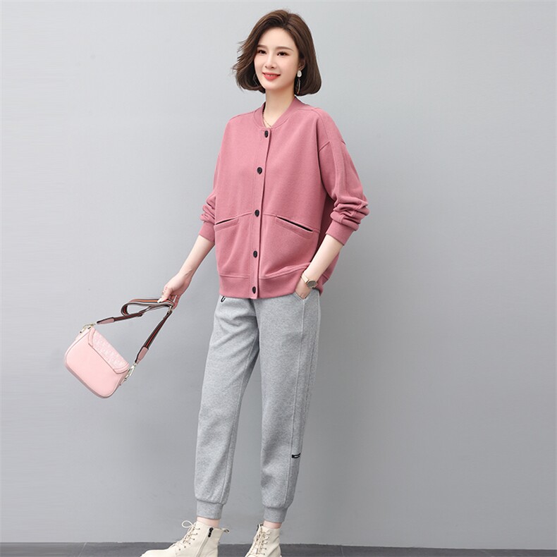 2023年春季新款套装女休闲气质百搭韩版时尚卫衣两件套装,女装套装/套裙,独衣靓