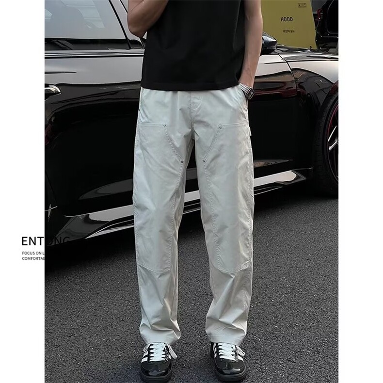 男士休闲裤新款高级感美式简约百搭宽松直筒长裤X66-P48,男装休闲裤,星座208-5