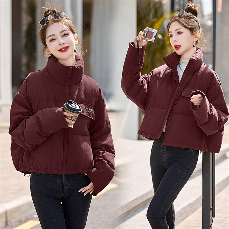 短款羽绒服女2024冬新款小个子超好看洋气灰色立领加厚保暖面包服,女装羽绒服,众宇琦