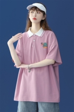 中性港风夏季新款撞色POLO衫透气短袖T恤女PL6105P35控48，男装T恤，电商A268