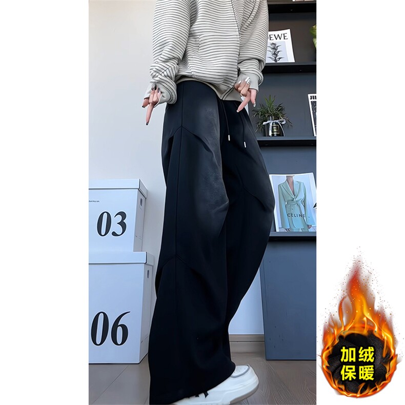 美式复古水洗休闲裤显瘦加绒加厚卫裤男K8687JR（加绒）-特价P49,男装休闲裤,电商A007
