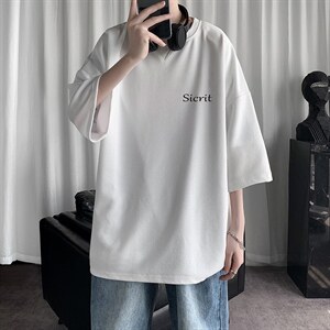 Q11098-P30 春夏季七分袖t恤男大码五分袖男短袖中袖图片