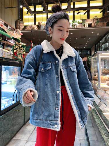欧版加绒牛仔外套，女装，一杭