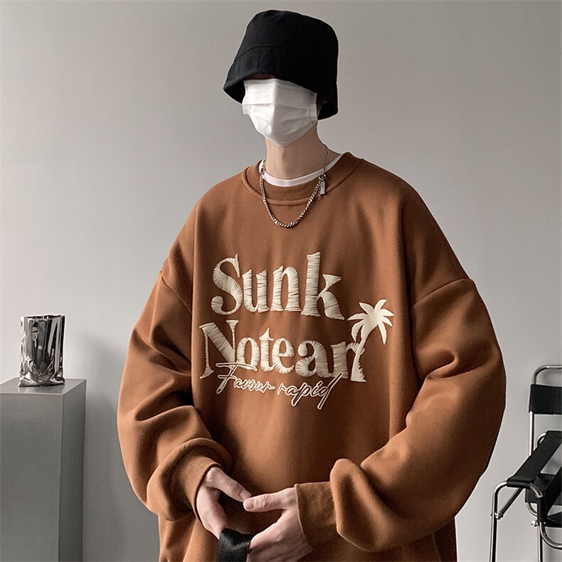 2023春季新款美式发泡印花卫衣cityboy学院风外穿上衣MY02390-P38，男装卫衣，星座308B-1