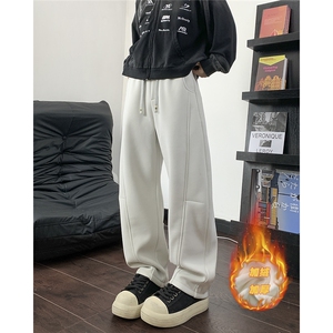 现货秋冬重加绒立体剪裁弯刀裤男女同款香蕉裤卫裤 特P 45控78图片