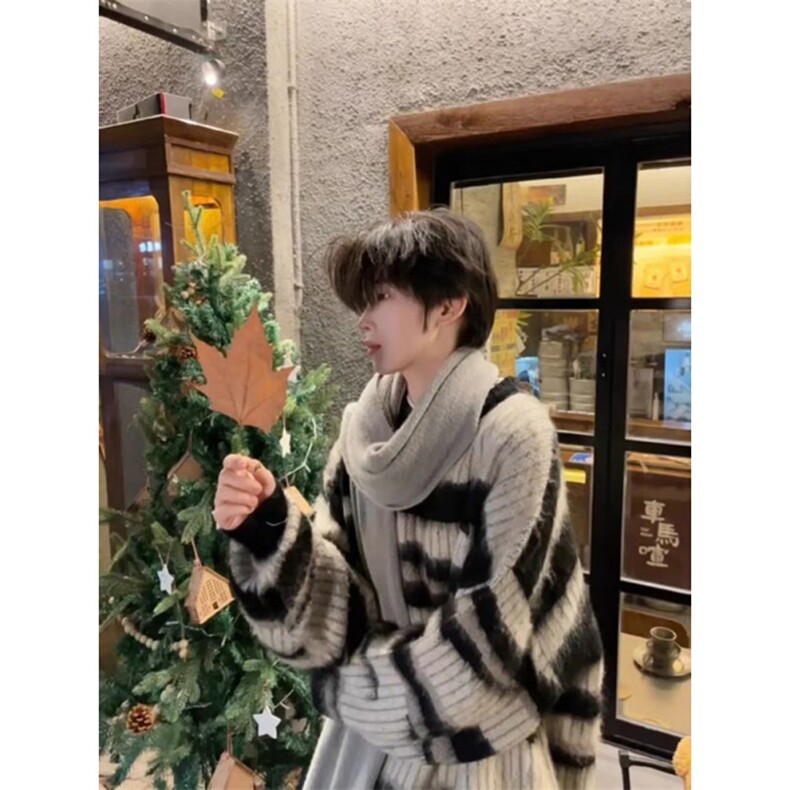 ！实物图片效果潮牌刷毛马海毛宽松百搭毛衣MY088-P53,男装针织衫/毛衣,星座313A(原308A-2)