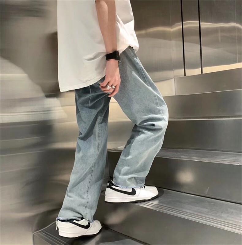 夏季潮牌宽松直筒牛仔裤男ins高街痞帅百搭休闲九分裤K3582-P38,男装牛仔裤,星座512-3