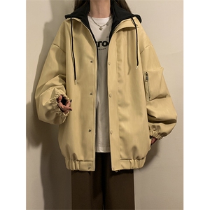 秋季皮衣美式潮牌青少年百搭夹克情侣春装外套XZ102B-1-JK2562P95图片