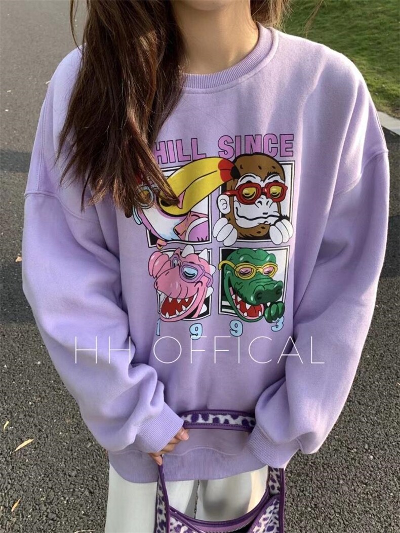 爆加绒卡通卫衣，女装卫衣/绒衫，hh