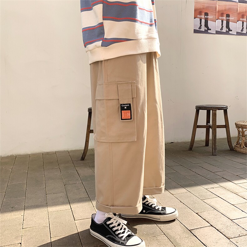 21新款中性风立体口袋织带工装休闲裤四季款7731-P55控68,男装休闲裤,电商A059