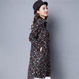 时尚印花显瘦韩版2025年冬季长袖套头加绒衬衣休闲开衫棉衬衣，女装T恤，风姿绰