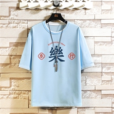 xz116-T125-P30控48短袖网格男潮牌情侣夏装克莱因蓝大码潮T恤，男装T恤，星座103A