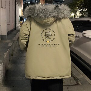 MM48163-P130冬季大毛领棉衣男士大码加厚棉袄男棉服，男装棉衣，电商A040