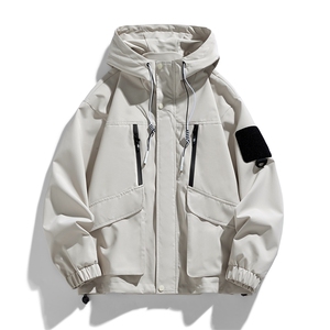 春季现货中性风大码户外夹克男连帽冲锋衣外套DSA157B-J152-P60图片