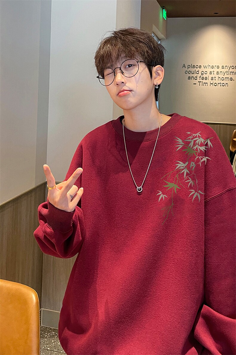 ！圆领卫衣男装港风长袖t恤男外套男WY516-特P23,男装卫衣,电商B371