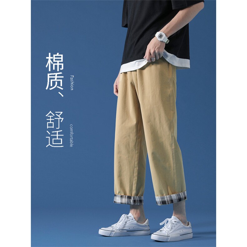 舒适纯棉长裤亲柔运动长裤高街风质感潮流休闲九分裤 K615-特批35图片