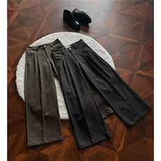 26春老钱风直筒褶皱西裤A字版型宽松休闲裤CK896/特P45，男装西裤，电商B350