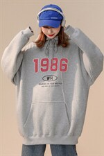 2024春季新款小众连帽卫衣1986简约宽松印花外套insW254P35控58，男装卫衣，A247A