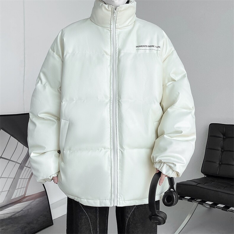 冬季字母印花皮棉衣男立领加厚男士棉服潮流棉袄A266-PY2101-P80,男装棉衣,电商A266