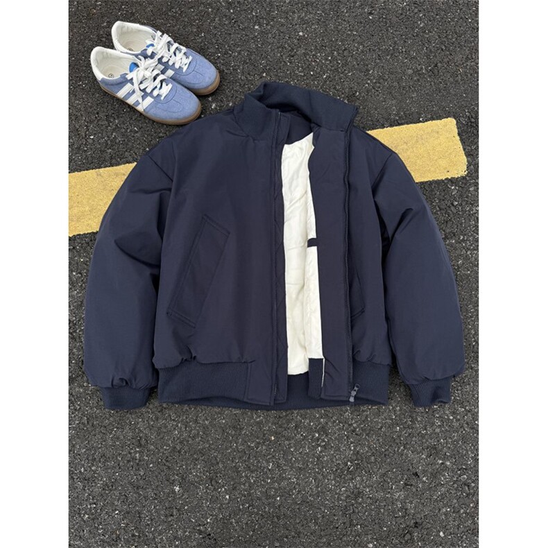 现货26春装美拉德立领飞行夹克纯色复古廓形高街棒球服外套,男装夹克,电商A486-1