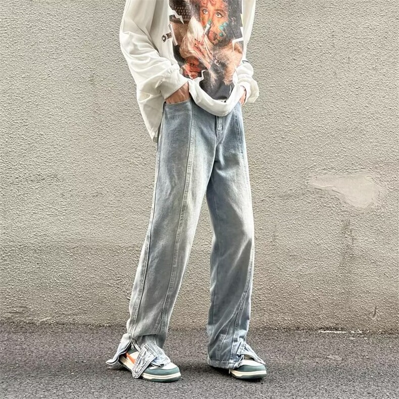 牛仔裤男秋季潮大码休闲裤子高街NK539P48,男装牛仔裤,星座1116-2