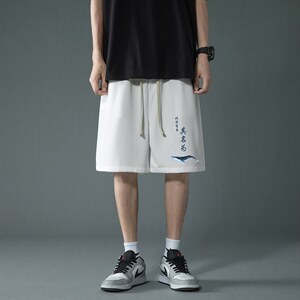 HD74261-P22 华夫格短裤男大码宽松五分裤男直筒中裤图片