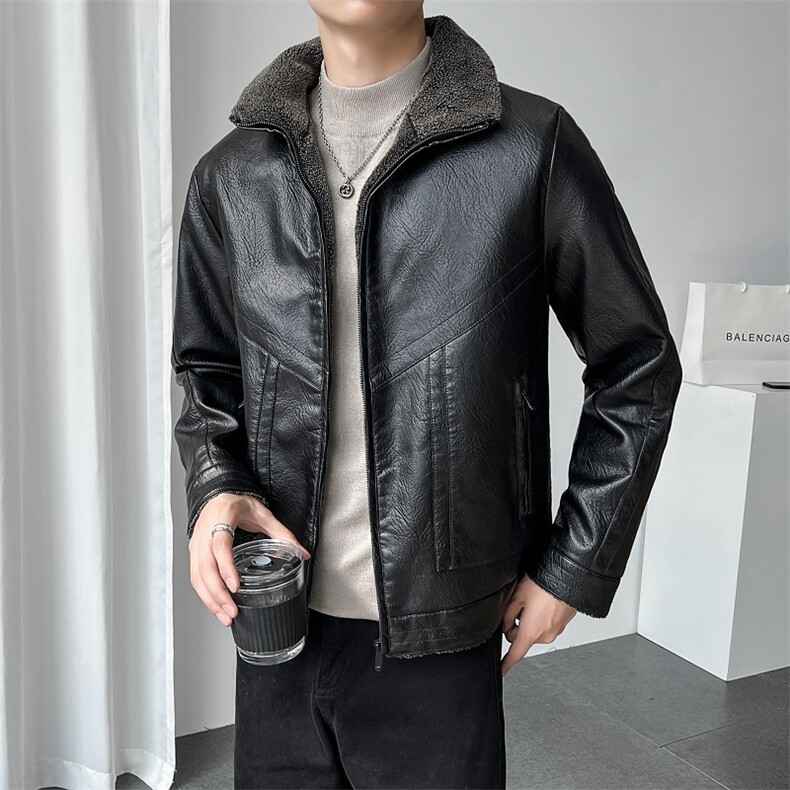 新款衣男轻熟风男装皮衣店主风加绒加厚服羊羔绒PY0918-P100,男装皮衣,星座1207-1