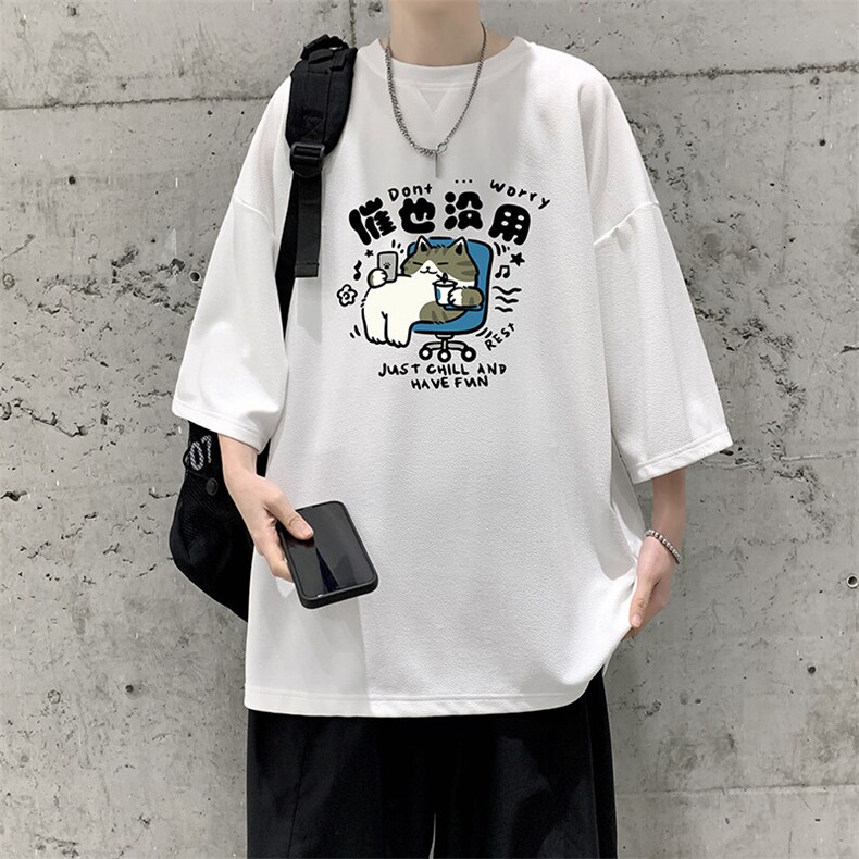 冰丝七分袖t恤男大码五分袖男短袖男中袖Q11403-P30,男装T恤,电商A040