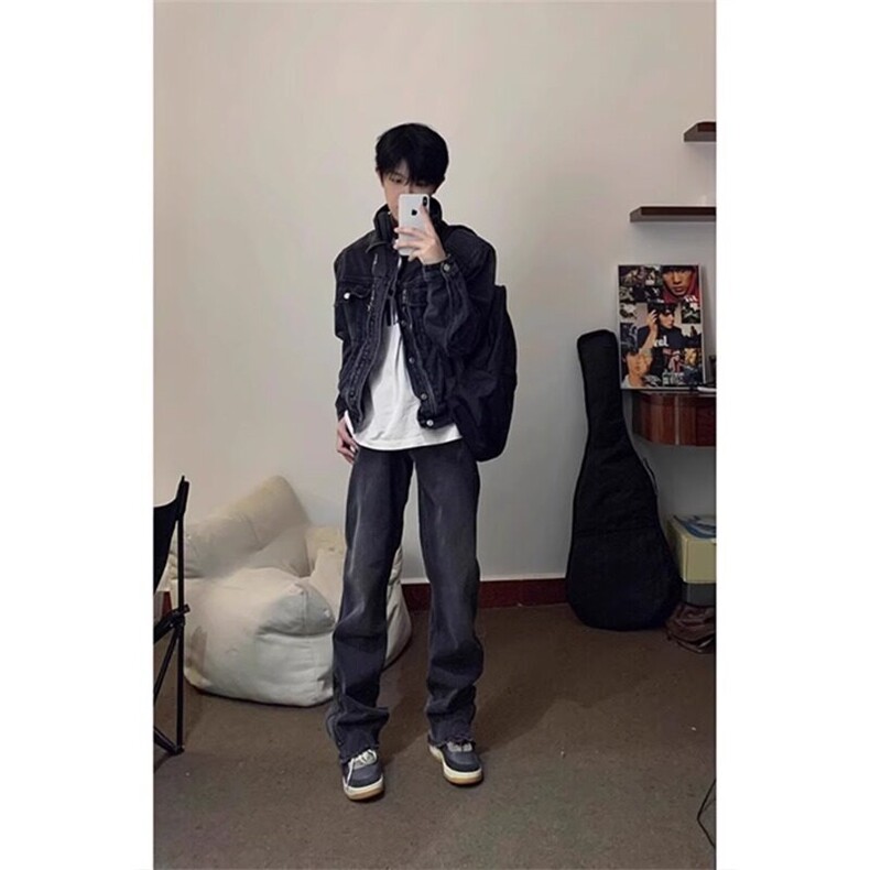 小众金属牛仔夹克设计感水洗做旧复古外套JKF10特P80,男装夹克,星座908-1
