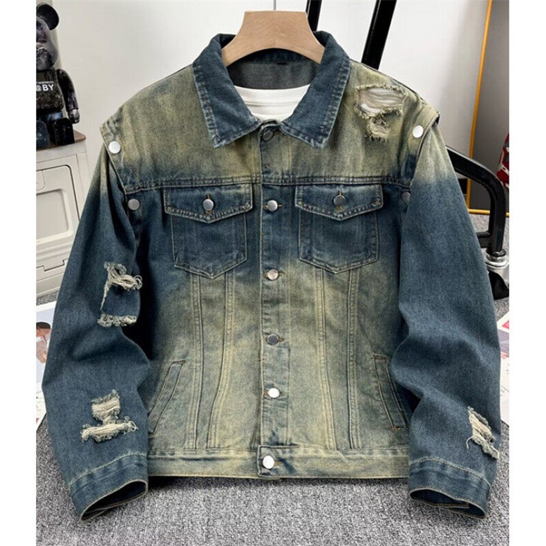 垫肩水洗牛仔外套男欧美街头潮流做旧夹克休闲上衣JT09,男装夹克,星座1116A（原606A-3）