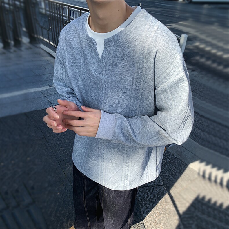 潮流宽松假两件卫衣潮牌休闲上衣A161-MT-2601-P45,男装卫衣,电商A161