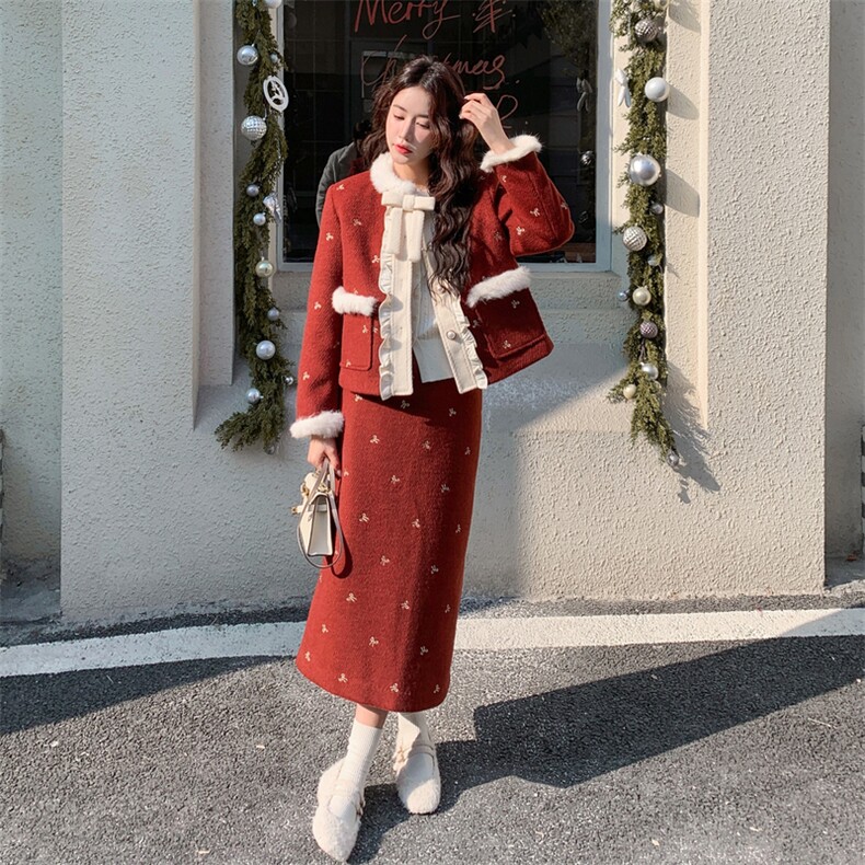 【】时尚羽绒拼兔毛套装1222-P315-K478,女装套装/套裙,2C305