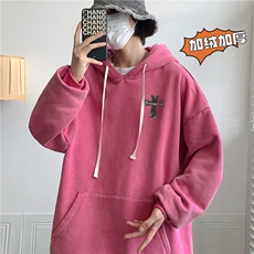 加绒新款港风宽松连帽套头卫衣X5675-常规P70控88-加绒P80控98，男装卫衣，电商A061-1