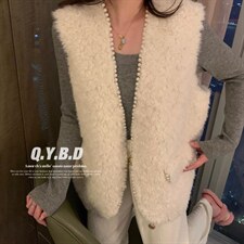 珍珠皮毛马甲，女装马甲，倩衣百度