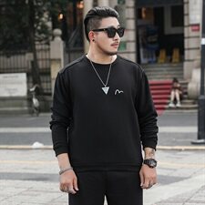 秋装新款圆领男卫衣潮流宽松字母印花打底衫加肥加大码5993，男装卫衣，星座802