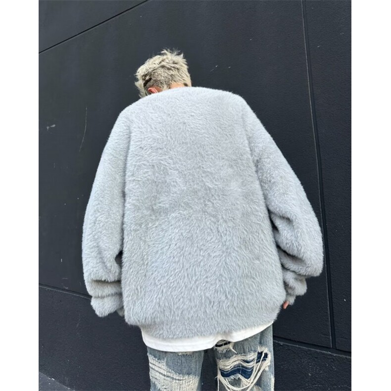 美式圆领毛衣男慵懒风休闲水貂毛针织衫M6021P68,男装针织衫/毛衣,星座1116-2