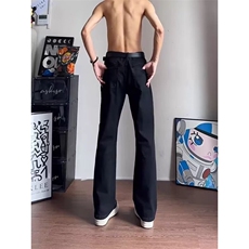 1506-1/N37621/P28.5黑色美式复古弯刀牛仔裤男春秋新款直筒修身，男装牛仔裤，星座1506-1