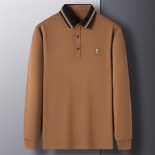 D66161钱塘2020-2春秋季新款百搭时尚惆怅中年男士长袖T恤p63，男装T恤，钱塘207-2