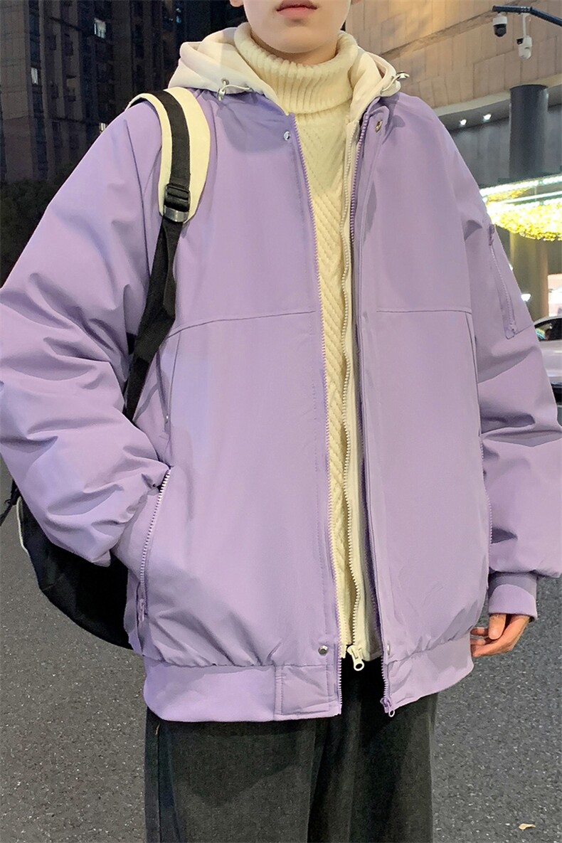 美式假两件棉服外套男2026秋冬校园风宽松棉衣夹克A436-2583-P95,男装夹克,电商A436