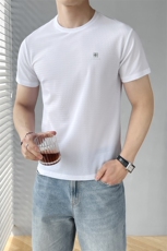 B353B701P28L-4XL夏季2025新款男士冰丝凉感速干短袖T恤白，男装T恤，电商B353