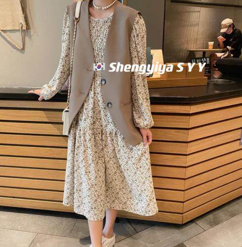 马甲两件套套裙，女装马夹，6·9衣社