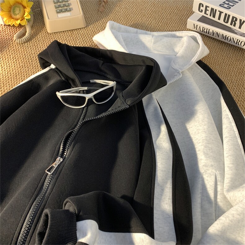 重磅拼色男女连帽卫衣特P60M-3XL,男装卫衣,电商B325