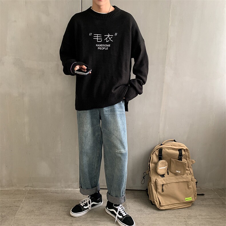 毛衣男韩版潮流个性针织衫外套情侣宽松慵懒风长袖T002-P55,男装针织衫/毛衣,星座1501