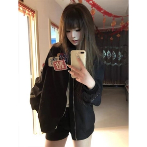 美式夹克春季潮炸街情侣百搭宽松立领棒球服外套男女图片
